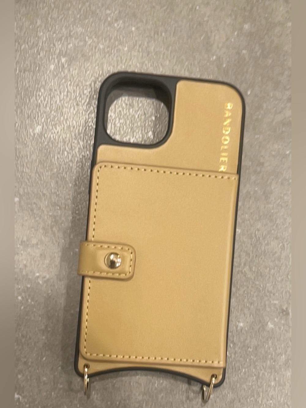 Bandolier Hailey Side Slot Leather Crossbody Phone Case Wallet Tan iPhone 14
